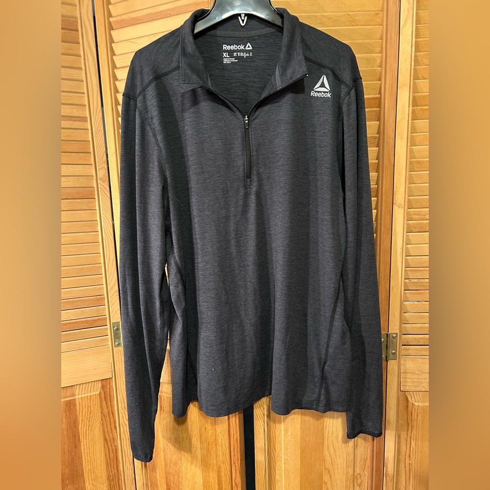 Reebok Sweater Mens X-Large Charcoal Gray 1/4 Zip Casual Crossfit Running lNWIT.